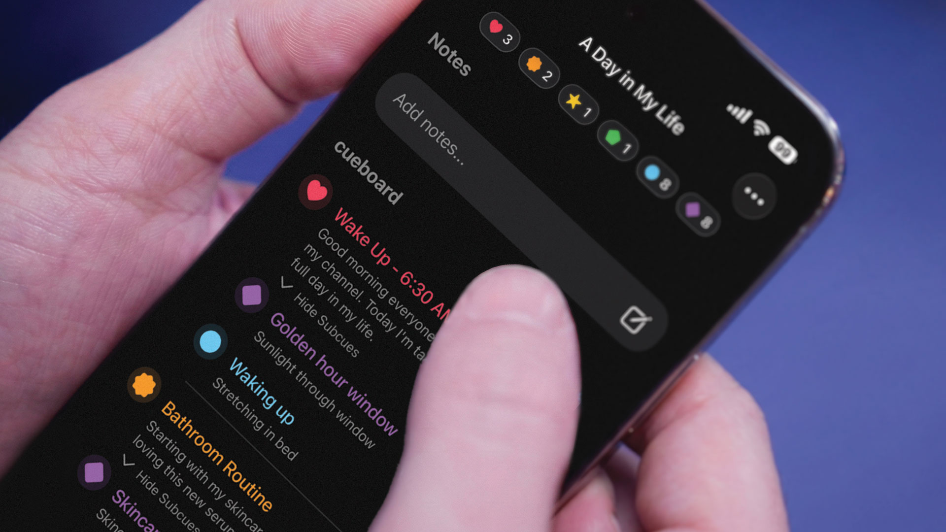 Shot List Diversity in Cueboard