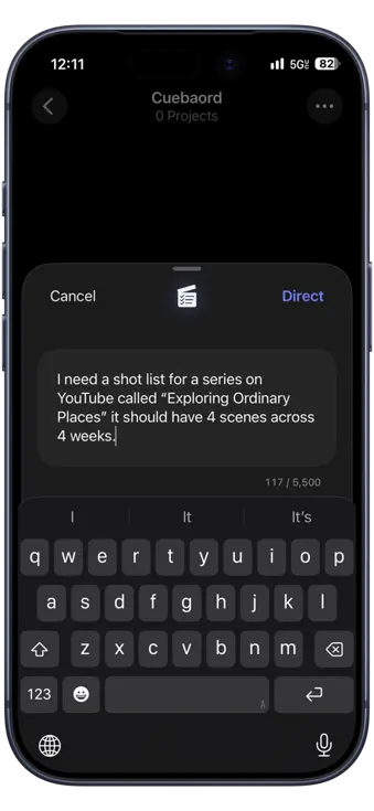Cue Director AI planning demonstration